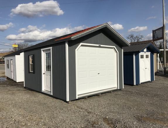 12x16 LP Peak Garage with 9 - Lite Single House Door